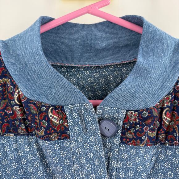 Vintage Jacket SZ Medium/Large Upcycled Handmade Patchwork Denim Quilt Cottage - Picture 3 of 16